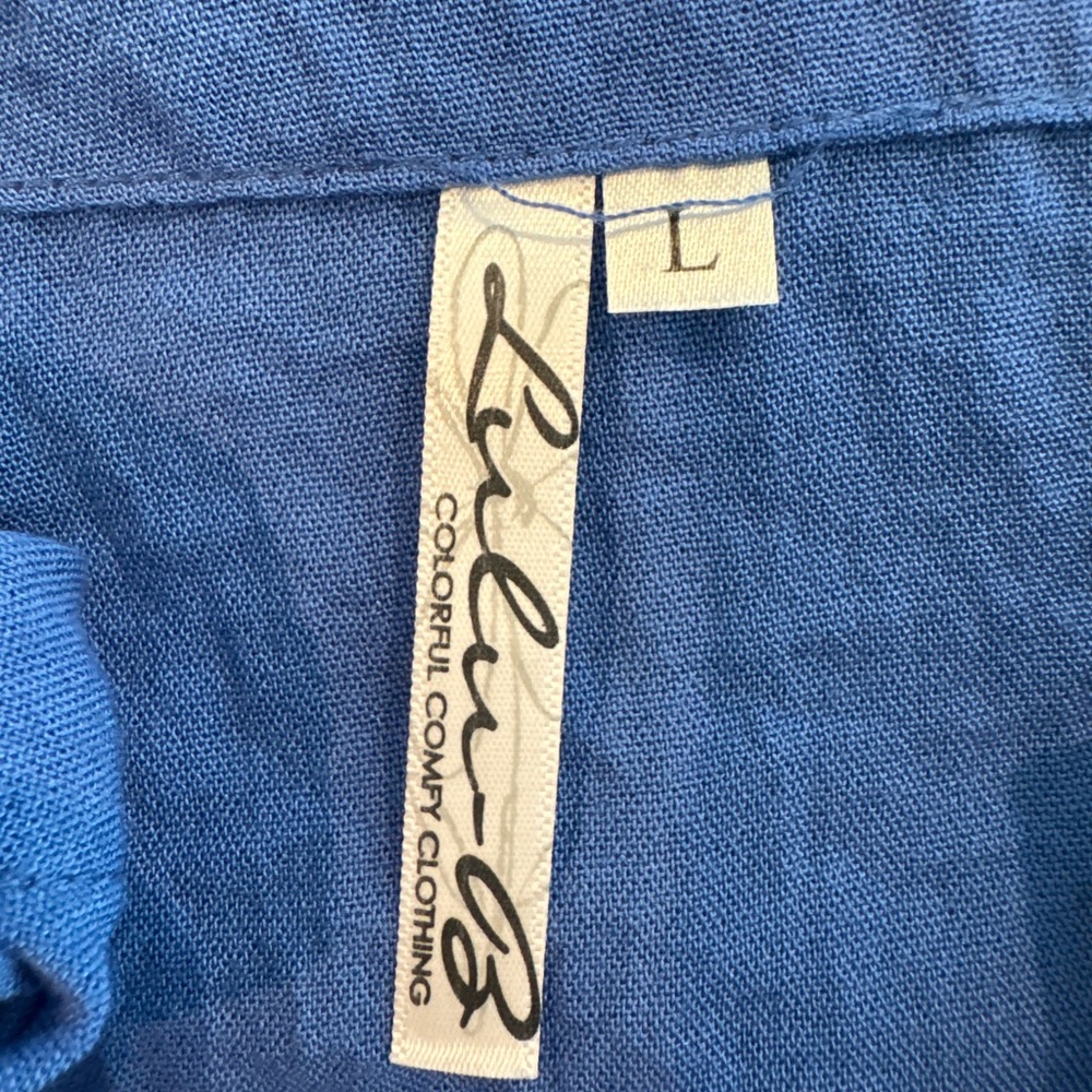 Lulu-B Cobalt Blue Ladder-Sleeve Tunic Size Large - Picture 3 of 7